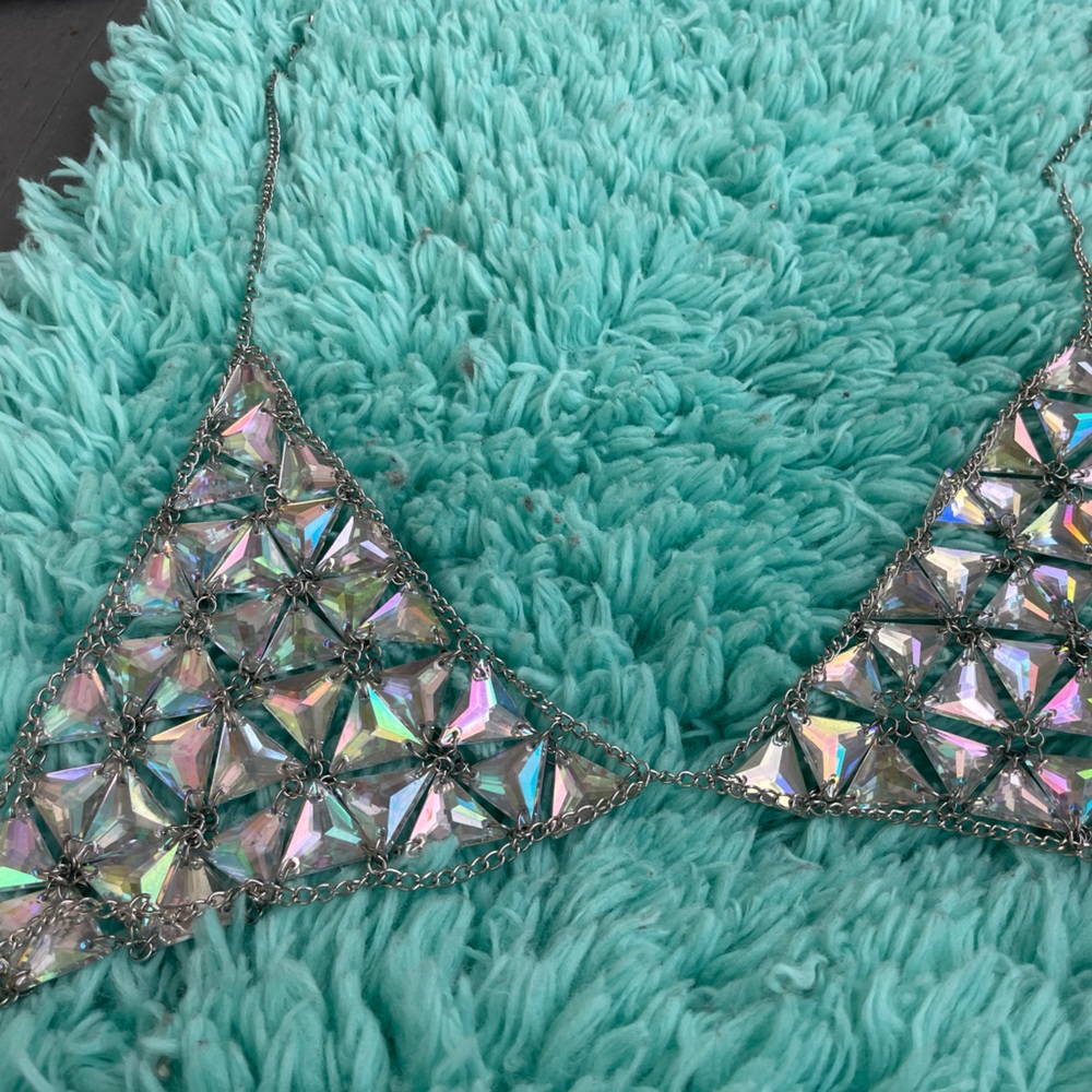 gorgeous iridescent chain bra